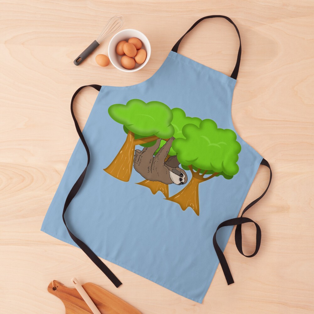 Cute Sloth Hanging From A Tree, Sloth Gift Apron