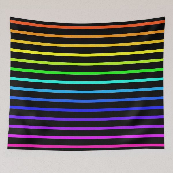Item preview, Skinny Rainbow Stripes on Black designed and sold by Camille Gerrick.