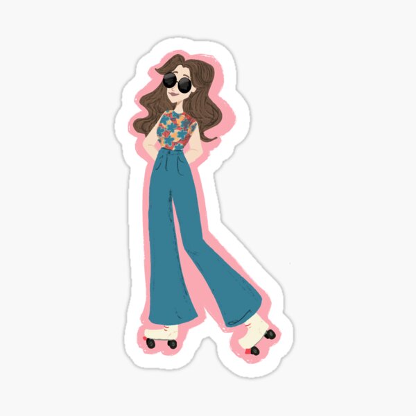 Roller Skating Girl Sticker
