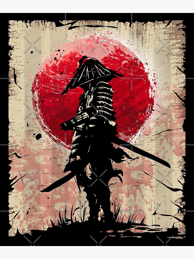 Poster for Sale avec l'œuvre « Art japonais Samurai Vintage Fighter Design  rétro » de l'artiste NomYen .
