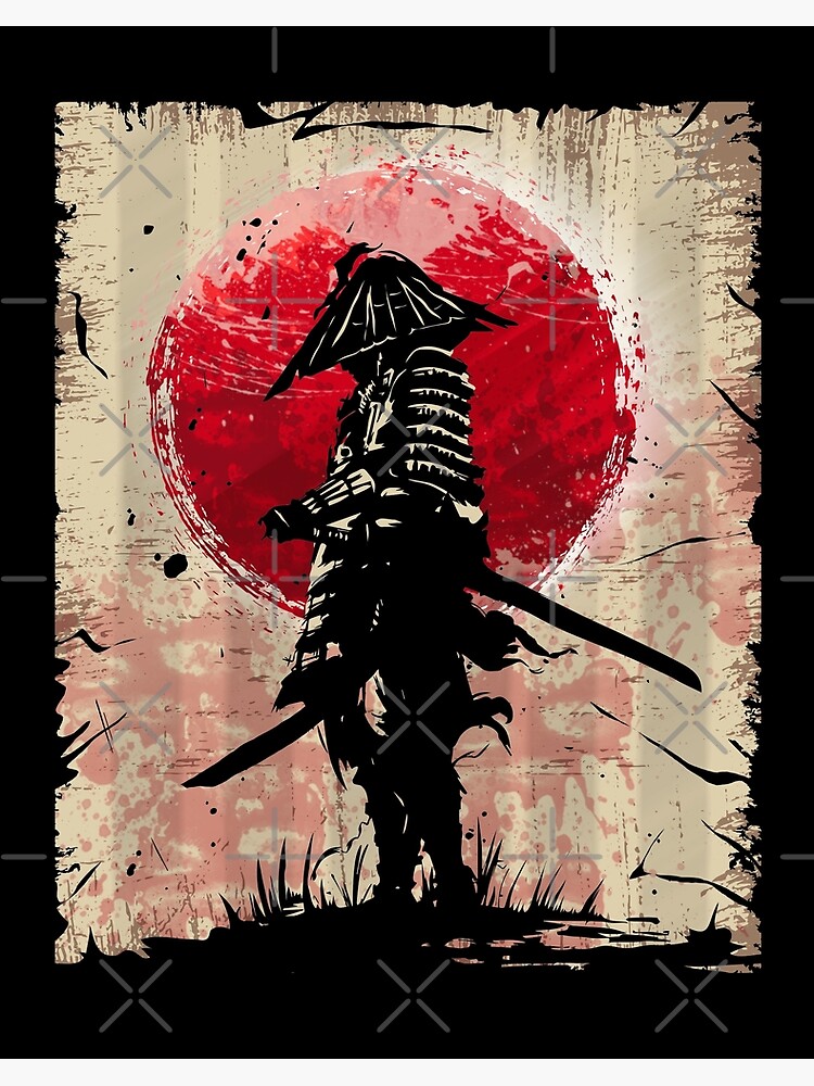 Japanese Art Samurai Vintage Fighter Retro Design