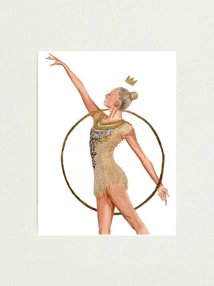 Rhythmic Gymnastics Yana Striga Ribbon Backgrab Turn Photographic Print  for Sale by rhythmicdrawing