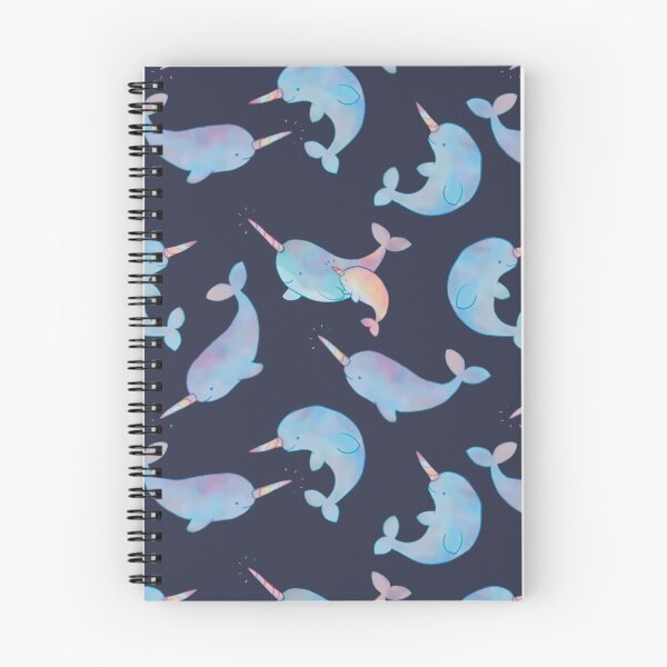Item preview, Moonlit Navy Galaxy Watercolor Narwhal Pack designed and sold by SwaDesign.