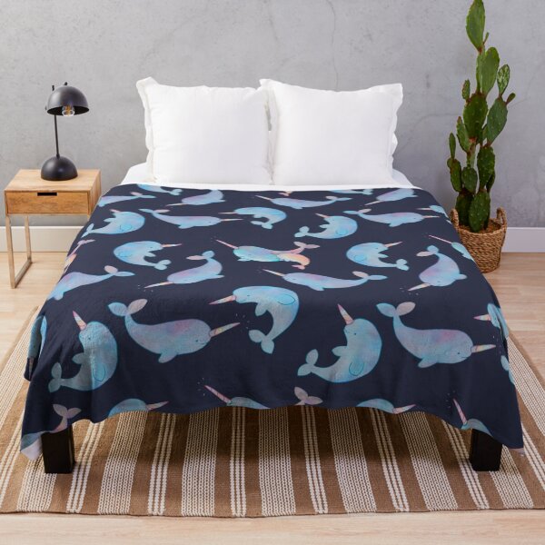 Item preview, Moonlit Navy Galaxy Watercolor Narwhal Pack designed and sold by SwaDesign.