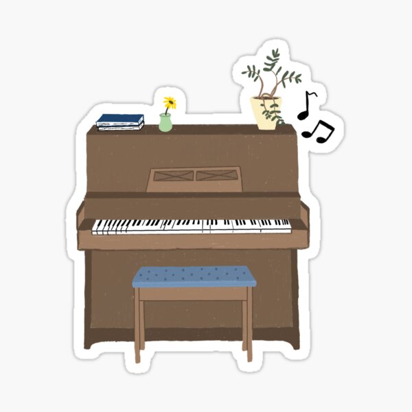 Upright Piano Sticker for Sale by Rebecca Hoepf