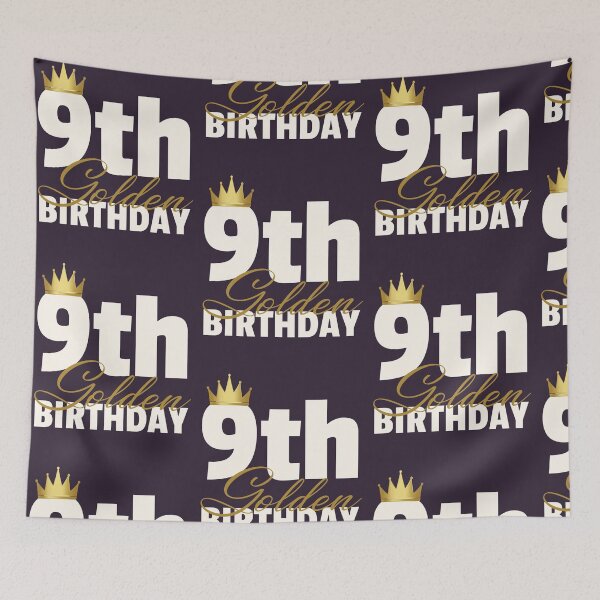 Item preview, Kids 9th Golden Birthday Year Age Crown design designed and sold by doodabobs.