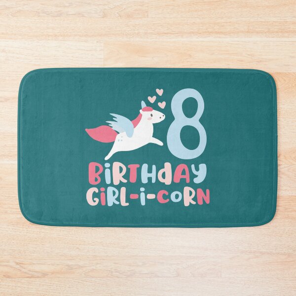Item preview, Kids Birthday Girl-i-Corn Unicorn Alicorn Lovers Happy 8th Bday print designed and sold by doodabobs.