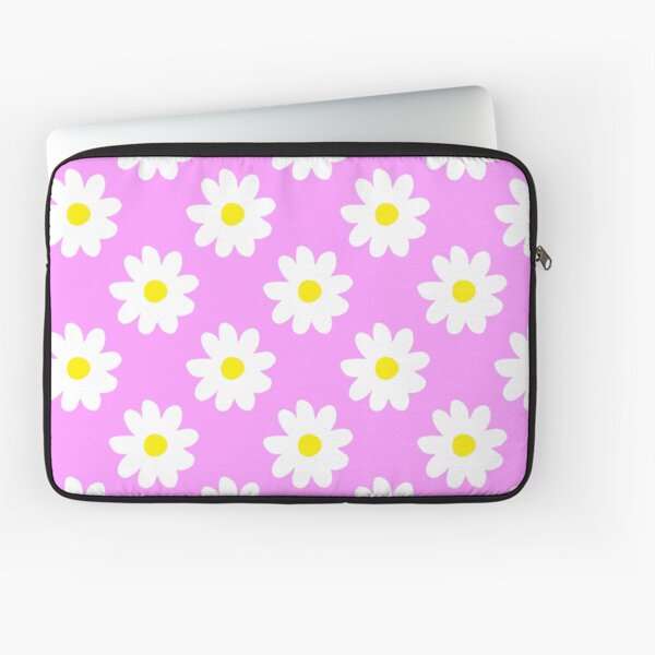 Cute Daisy Flower Pattern Pink Laptop Sleeve