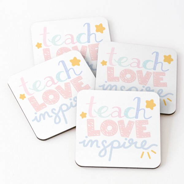 Item preview, Teach Love Inspire (Pink Blue Pastel Text) designed and sold by Amywear.