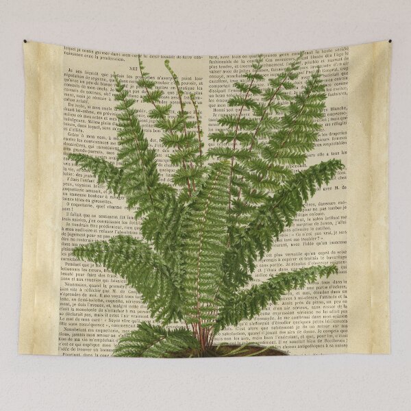 Item preview, Botanical print, on old book page - fern designed and sold by Red Witch Art.