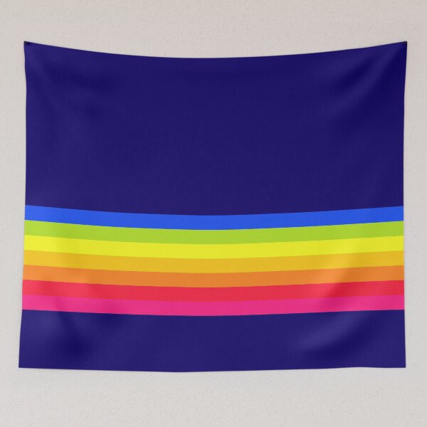 Item preview, vintage rainbow stripe on navy designed and sold by Camille Gerrick.