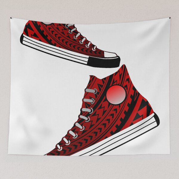 Item preview, tribal red shoes  designed and sold by ARTSHACKPRINTS.