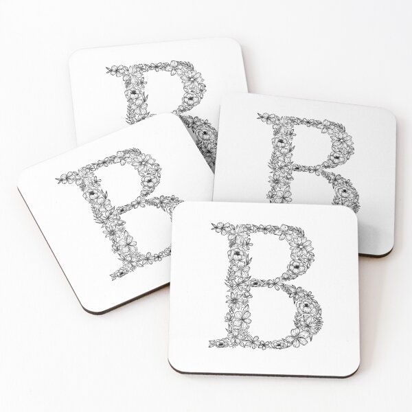 Item preview, Floral Letter B (black)  designed and sold by karaakemi.