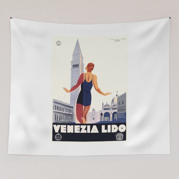 Item preview, 1930 Italy Venezia Lido ENIT Travel Poster designed and sold by retrographics.