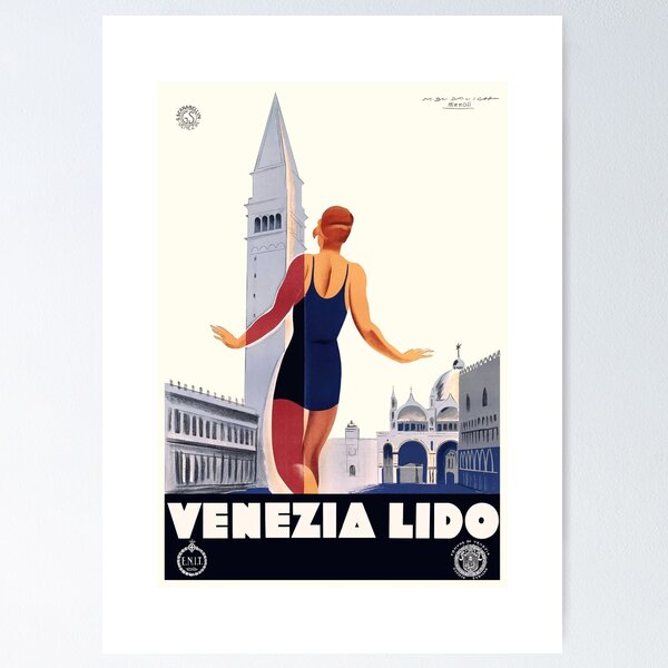 Item preview, 1930 Italy Venezia Lido ENIT Travel Poster designed and sold by retrographics.