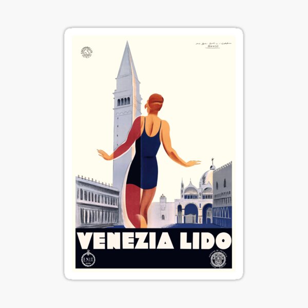 Item preview, 1930 Italy Venezia Lido ENIT Travel Poster designed and sold by retrographics.