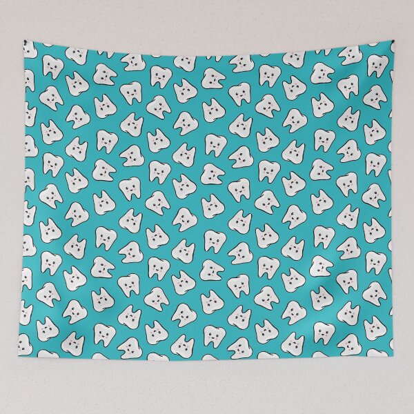 Item preview, happy teeth on teal - dentistry  designed and sold by littlearrow.