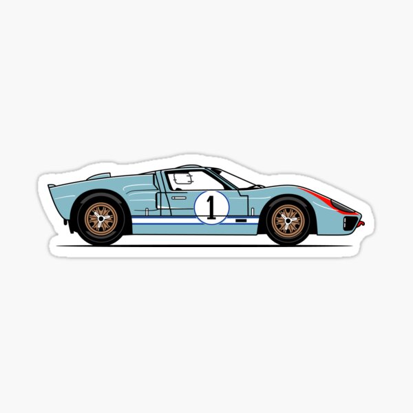 GT40 Miles Race Car Sticker