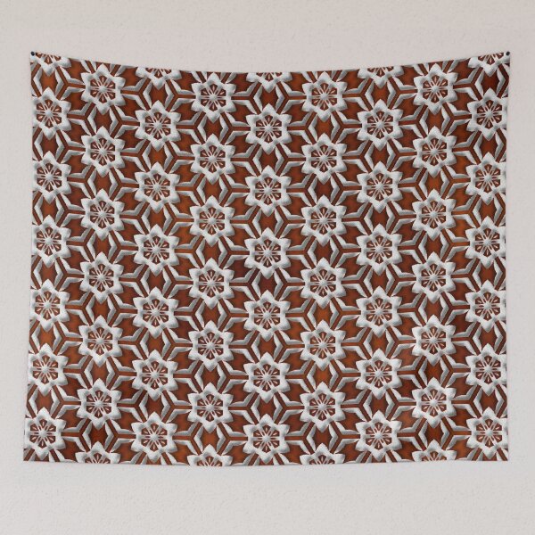 Item preview, Vintage red and white grungy and floral geometric moroccan repeated pattern designed and sold by vector-pro.