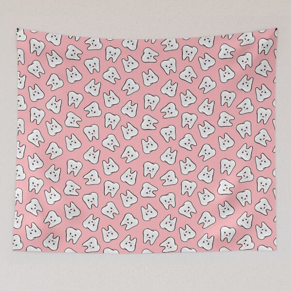 Item preview, happy teeth on pink - dentistry  designed and sold by littlearrow.