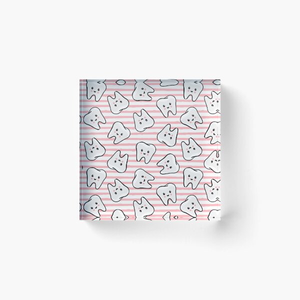 Item preview, happy teeth on pink stripes - dentistry  designed and sold by littlearrow.