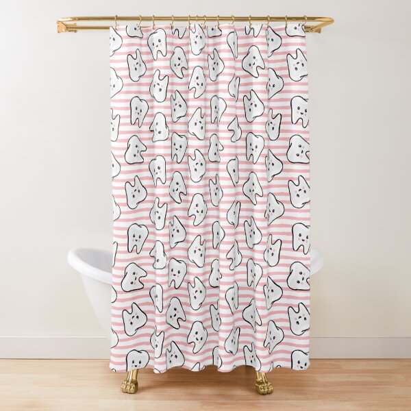 Item preview, happy teeth on pink stripes - dentistry  designed and sold by littlearrow.
