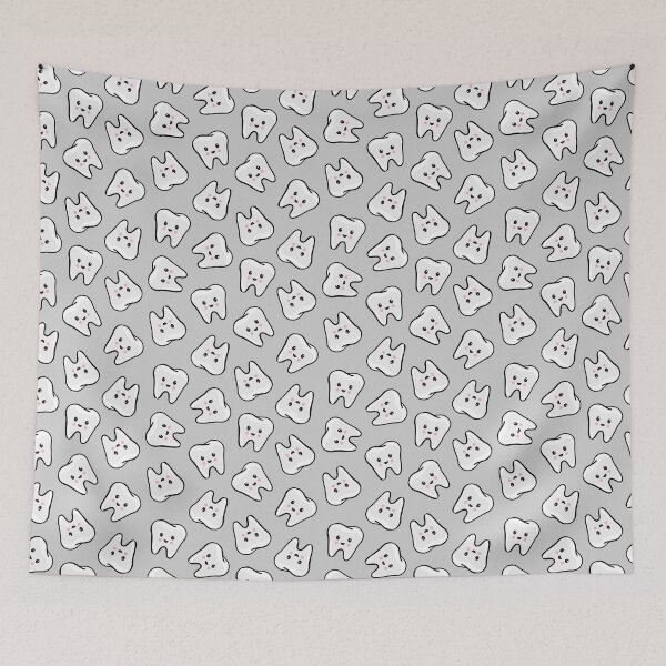 Item preview, happy teeth on grey - dentistry  designed and sold by littlearrow.