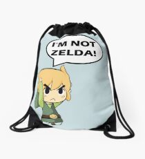 I'm Not Zelda Drawstring Bag