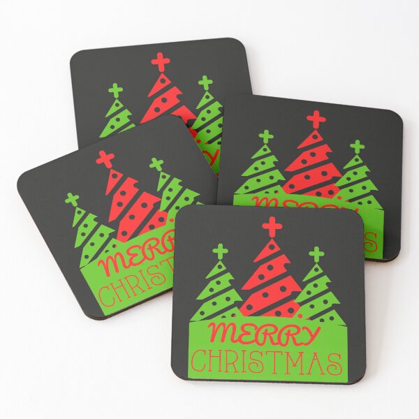 Christmas Tree Coasters (Set of 4)