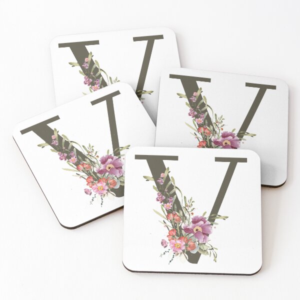 Item preview, Floral Wreath Bouquet Arrangement Monogram Letter V designed and sold by TheFamilyVan.