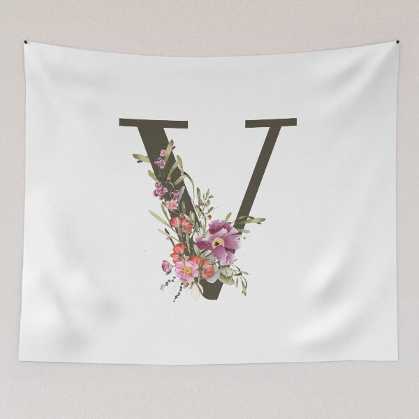 Item preview, Floral Wreath Bouquet Arrangement Monogram Letter V designed and sold by TheFamilyVan.