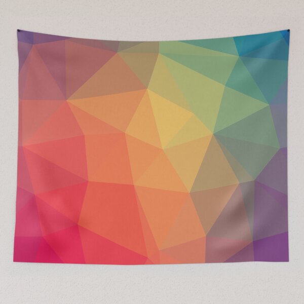 Item preview, Rainbow colored Triangular abstract minimalist Pattern designed and sold by Iconique Space.