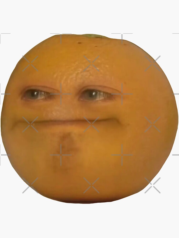  Annoying  Orange  Straight Face  Sticker by Catpuss Redbubble