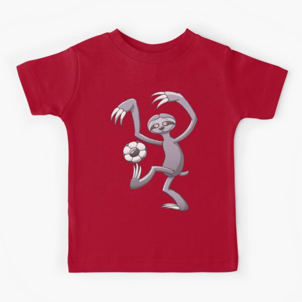 Cool Sloth Playing with a Soccer Ball Kids T-Shirt
