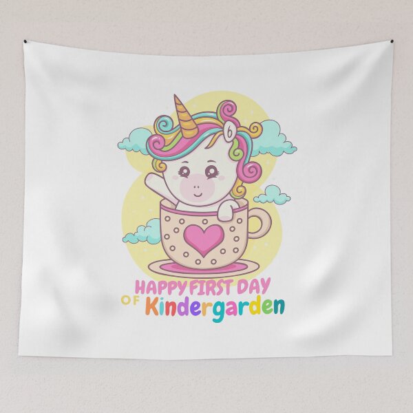 Item preview, Cute Kawaii Unicorn Happy First Day Of Kindergarten designed and sold by MariamBj.