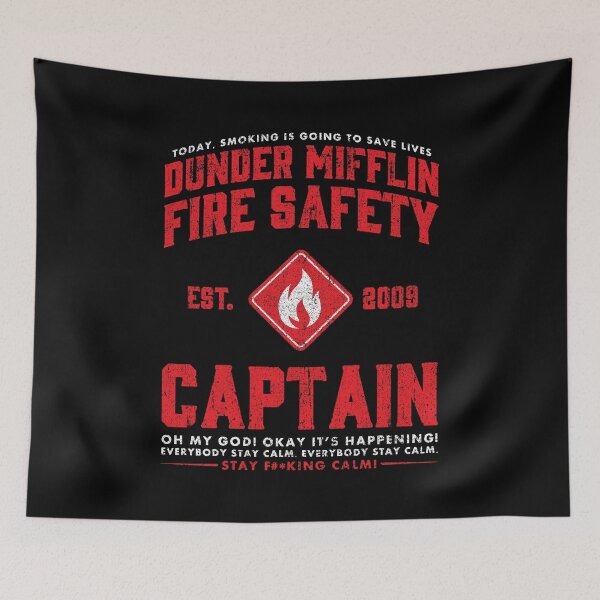 Item preview, Dunder Mifflin Fire Safety Captain (Variant) designed and sold by huckblade.