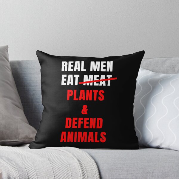 Item preview, Real Men Eat Plants and Defend Animals (Red Text Version) | Vegan Animal Rights Activism designed and sold by EarlessPierre.