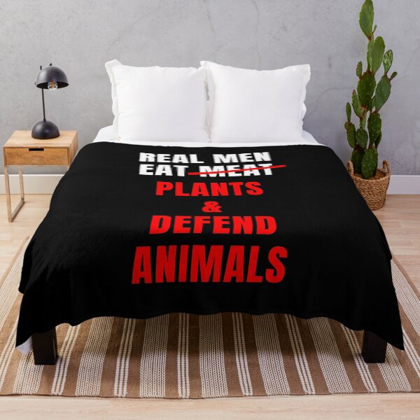 Item preview, Real Men Eat Plants and Defend Animals (Red Text Version) | Vegan Animal Rights Activism designed and sold by EarlessPierre.