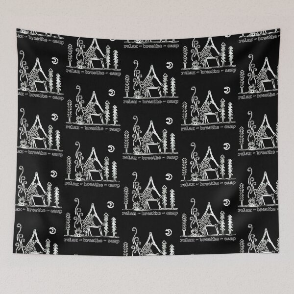 Item preview, breathe relax camp - camping - distressed white by Boo-da-chay designed and sold by Boo-da-chay.