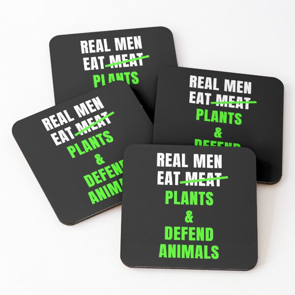 Item preview, Real Men Eat Plants and Defend Animals (Green Text Version) | Vegan Animal Rights Activism designed and sold by EarlessPierre.