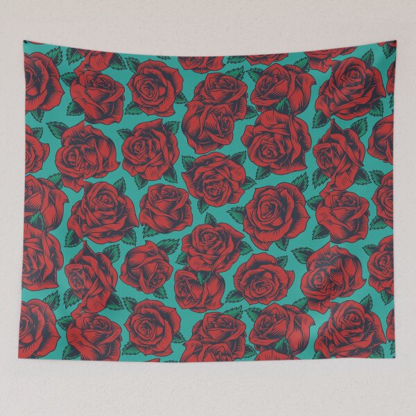 Item preview, Red Floral Flowers Pattern designed and sold by PickCreation.