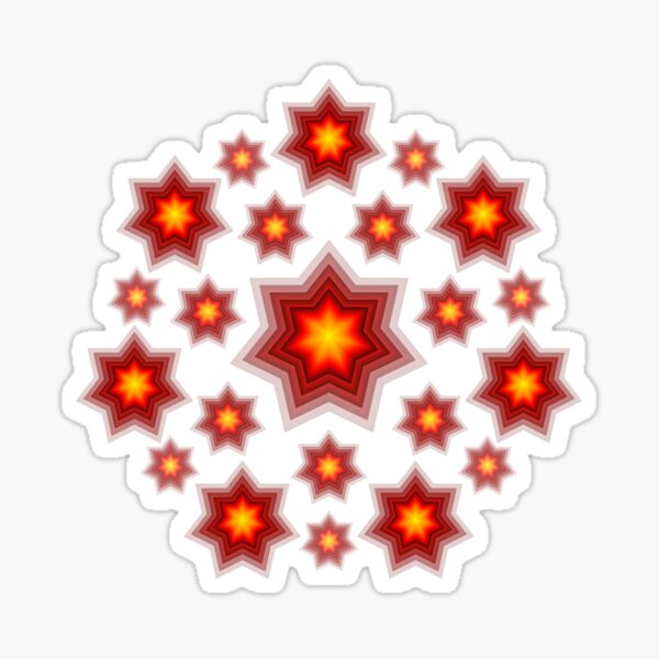 Red shining stars Sticker