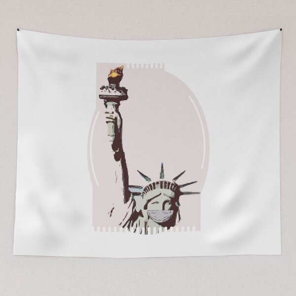Item preview, Statue of Liberty Wearing Mask designed and sold by flickertoaflame.