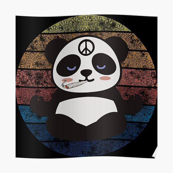 Poster Panda Smoking Weed Redbubble