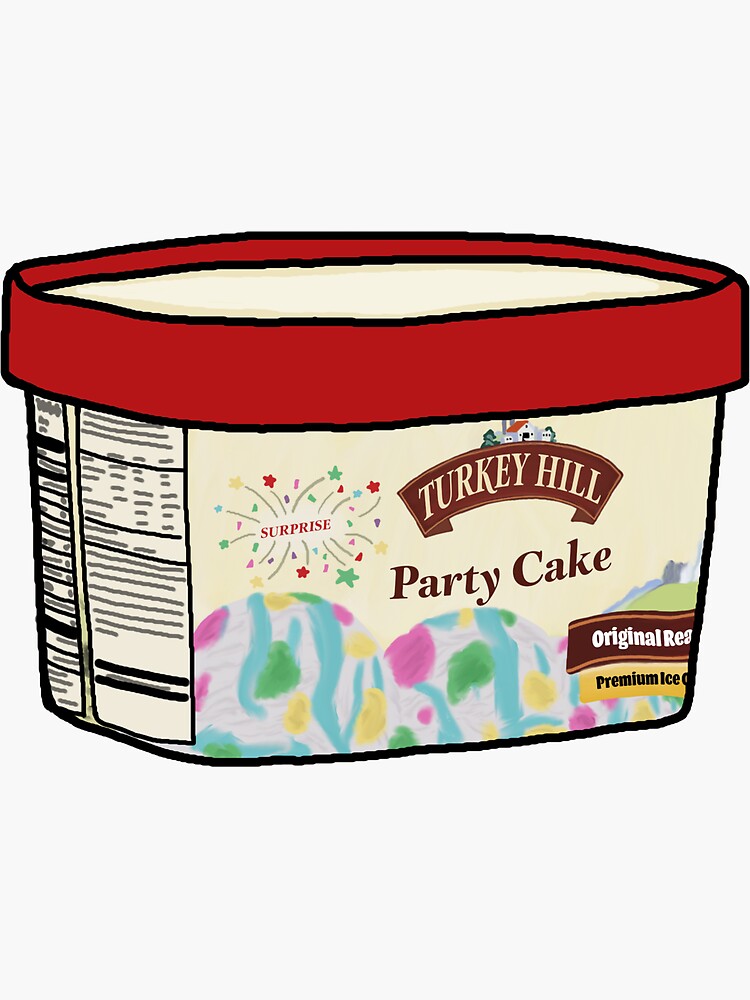 "Turkey Hill Birthday Cake Ice Cream" Sticker for Sale by samanthafuchss Redbubble