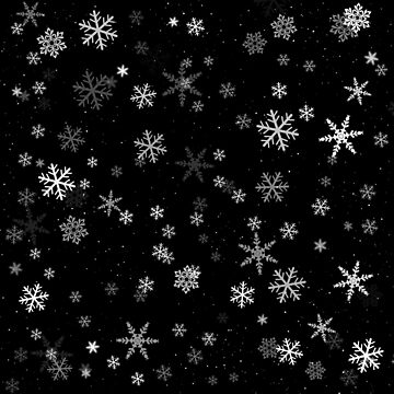 Artwork thumbnail, Black and White Snowflakes Winter Pattern by OneLook