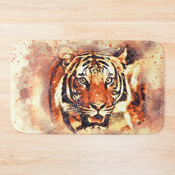 Item preview, Bengal Tiger abstarct portrait using watercolors designed and sold by Iconique Space.