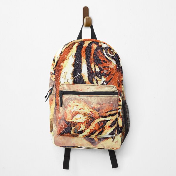 Item preview, Bengal Tiger abstarct portrait using watercolors designed and sold by Iconique Space.