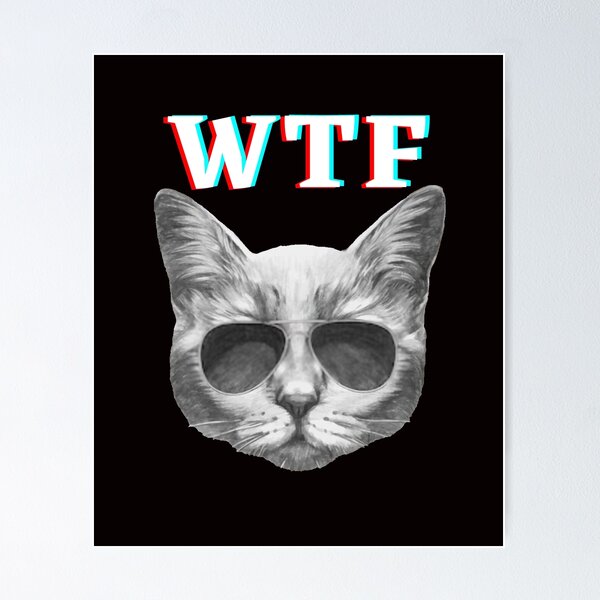 Item preview, Funny WTF Retro cat design designed and sold by zPremium.