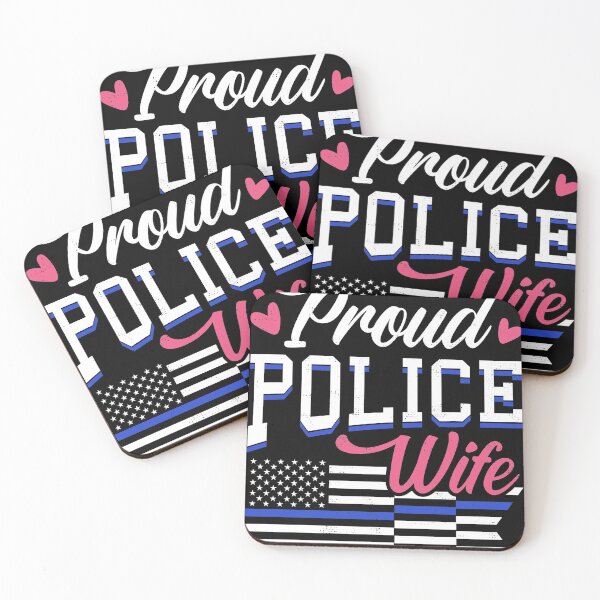 Item preview, Blue Line Heart design Wife of Police Proud USA print designed and sold by Lisbob.